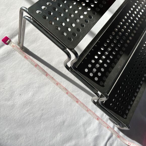 Metal Multi Level Spice Shelf Rack Organizer Silver Tone Metal Free Standing - Picture 14 of 15